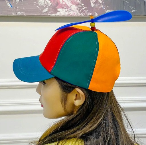 Čiapka s vrtuľou Rainbow Baseball Head Windmill Summer with Propeller