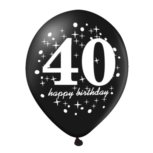 Sada balónikov 40th BirthDAY MIX zlato čierna