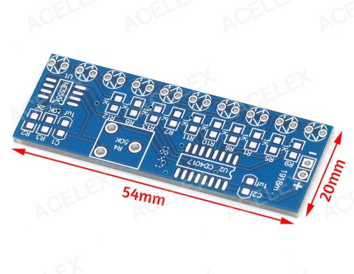 Tečúca voda LED SMD NE555+CD4017 DIY KIT systém