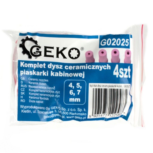 Sada keramických trysiek pre kabínovú pieskovačku
