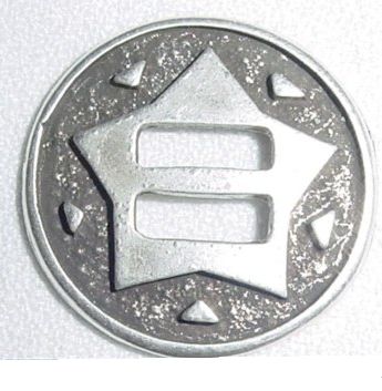 CONCHO ROUND 33mm gombička starostrieborná WESTERN vesta čapky