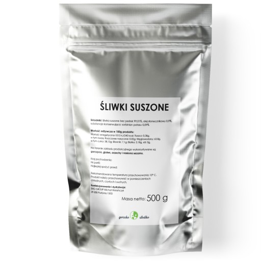 SUŠENÉ SLIVKY, bez semien, čerstvé, 500g