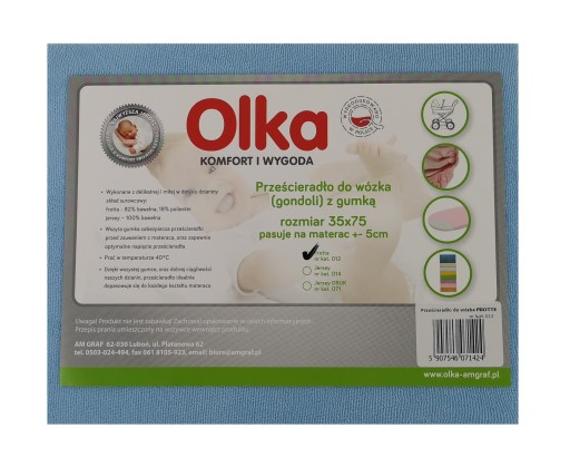 OLKA LUX plachta na kočík froté 35x75 modrá
