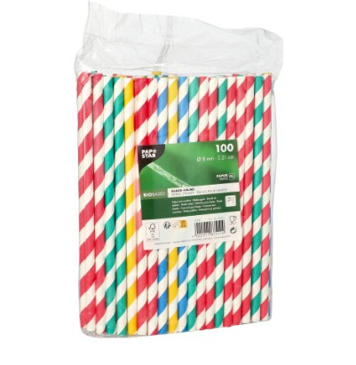 TUBE PAPIER slamky PRUHY ø 8mm výška: 21cm 100 kusov