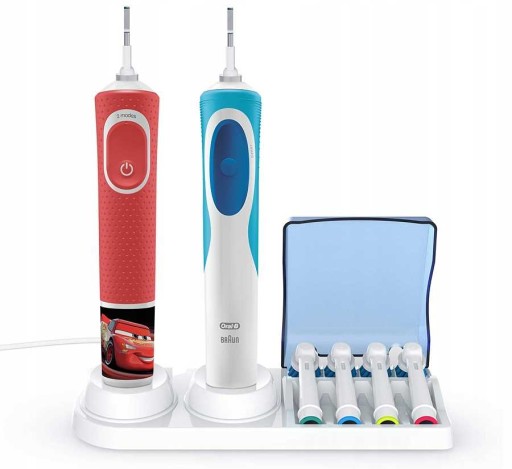 STOJAN NA 4x HLAVU A 2x ZUBNÉ KEFKY ORAL-B S KLAPKOVOU ORGANIZÁTORA