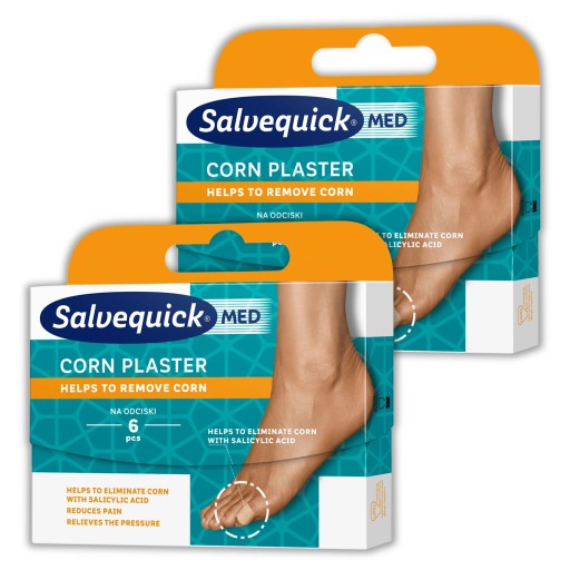 2x SALVEQUICK CORN náplasti na CORNS znižujú bolesť a tlak EFEKTÍVNE 6 ks