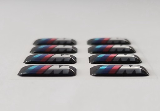 1x BMW M M Power Package, nálepka s logom na ráfiky, volant, 18x10 mm, chróm