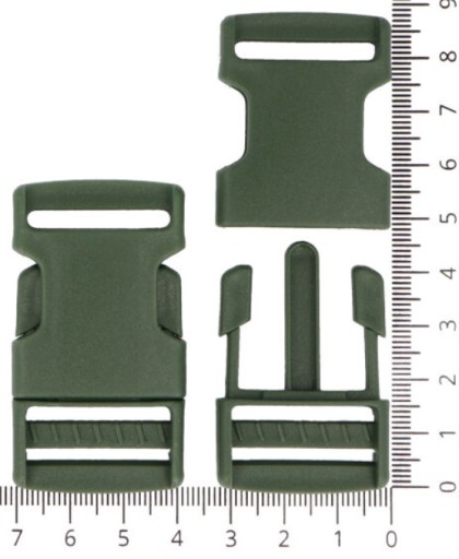 PLASTOVÁ ZÁPADKA NA PÁSKU 2,5 cm 25 mm - ZELENÁ