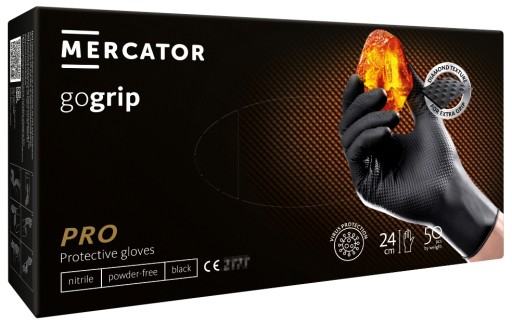 GoGrip NITRILOVÉ RUKAVICE čierne - XL 20 ks.