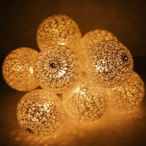 Vatové guličky 10 LED 5 cm na batérie