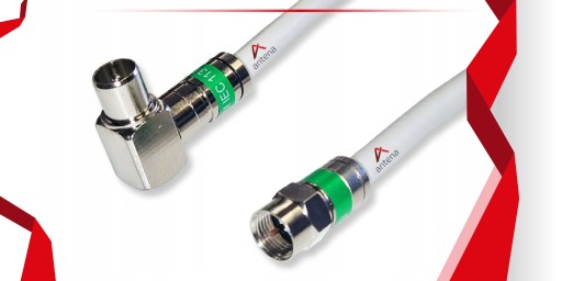 Anténny kábel F-Plug Anténna zástrčka pravý uhol 2M