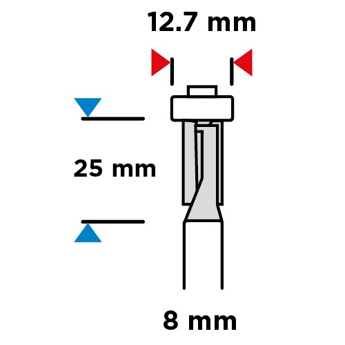 Priama fréza so spodným ložiskom, stopka 8 mm
