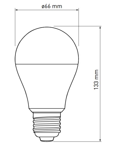 LED žiarovka, A65, 4000K, E27, 20W, 2400lm, 200°