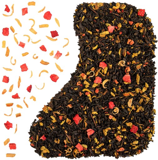 Červený čaj pu-erh, pomaranč, 50g, s jahodami