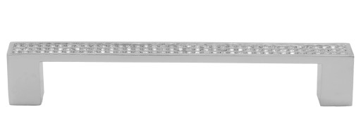 Nábytková úchytka s chrómovými kryštálmi, rozteč 128 mm - UKS007 AMIX