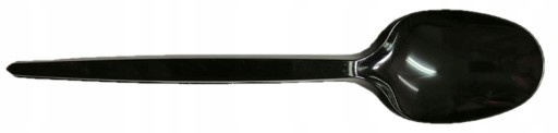 Polievkové lyžice, plastové, čierne, ekonomický príbor, 17 cm, 100 kusov