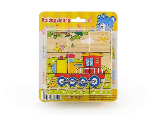 VZDELÁVACIE DREVENÉ BLOKY PUZZLE 6 V 1
