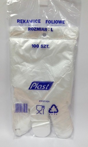 Jednorazové fóliové rukavice L 100 kusov z HDPE