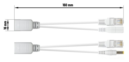 Splitter + pasívny PoE injektor