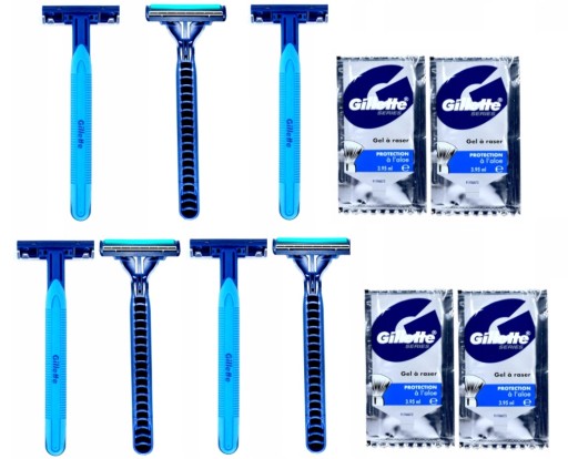 GILLETTE HOLENIE RAPS BLUE II PLUS 7 ks + SÚPRAVA GÉLU NA HOLENIE