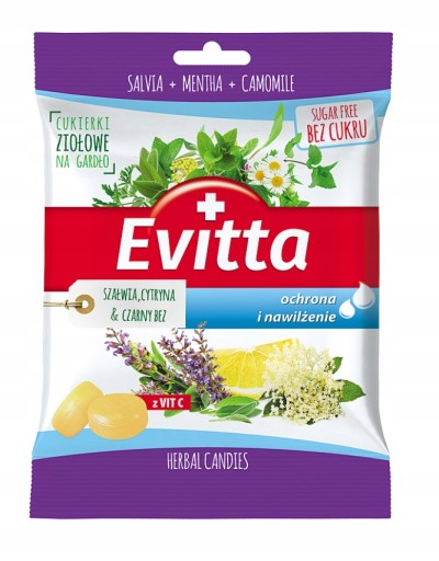 CUKRÍKY EVITTA BEZ CUKRU ŠALVI-CITRÓN-BEZ