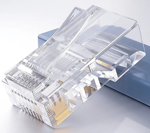 RJ45 zástrčka 8P8C cat5E priechodná EZ 10 ks internet