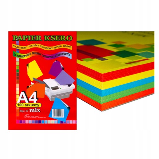 Farebný kopírovací papier A4 80g 100 ks mix Protos