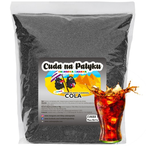 Farebný cukor do cukrovej vaty do stroja Ochutený cukor s príchuťou COLA 1KG
