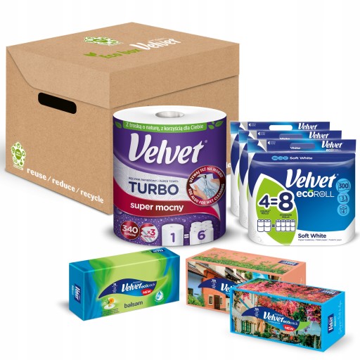 Velvet Eco Roll Toaletný papier, jemný biely, 4 ks
