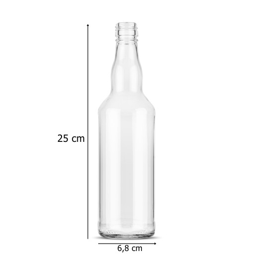 500 ml sklenená fľaša so skrutkovacím uzáverom - na vodku, mesiačik, tinktúru