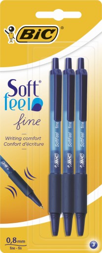 Soft Feel Blue guľôčkové pero 3ks Bic