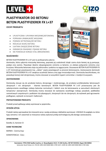 Plastifikátor do betónu a poterov Cement 1L