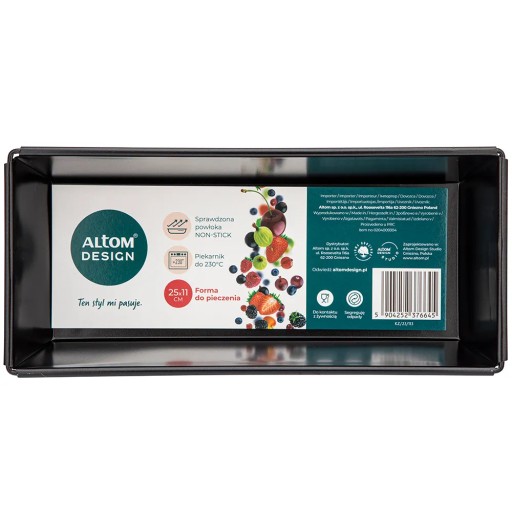 Altom Design nepriľnavá tortová forma na pečenie chleba babka, 25 x 11 cm