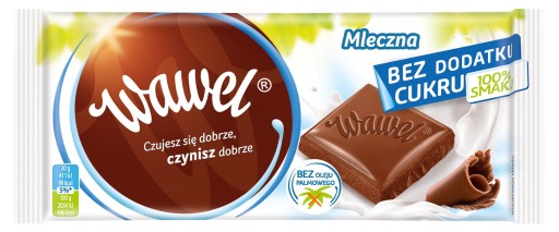 WAWEL MLIEČNA ČOKOLÁDA BEZ PRIDANÉHO CUKRU 90G