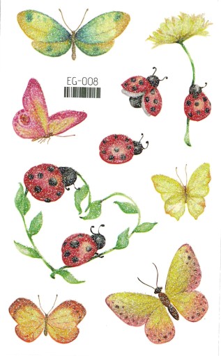 Umývateľné tetovanie pre deti GLITTER BUTTERFLIES EG008