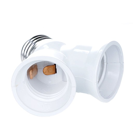 Rozbočovač lampy, T-kus, adaptér z E27 na 2x E27