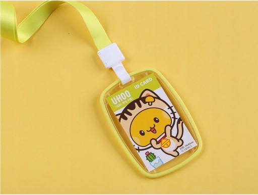 Puzdro na karty Lanyard UHOO 6106 Kitty limetkovo zelené