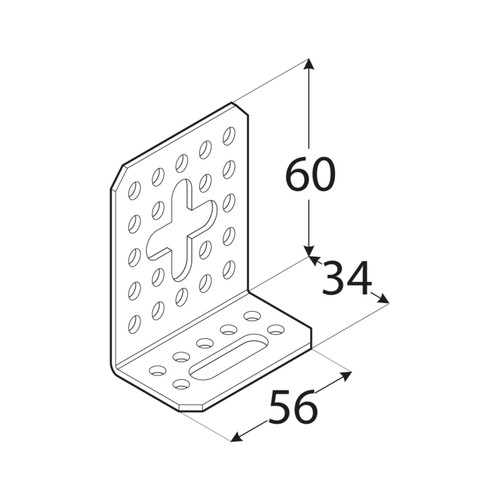 NASTAVITEĽNÝ MONTÁŽNY UHOL 60X34X56 KRD4 DOMAX