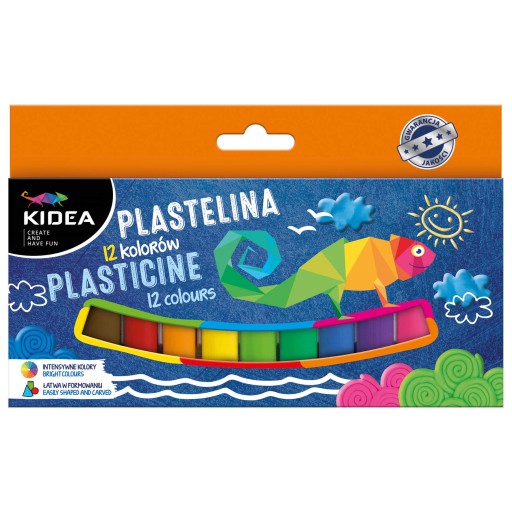 Plastelína Kidea, 12 intenzívnych farieb