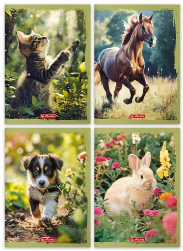 NOTEBOOK A4 32K TRI LINE BLACK HERLITZ ANIMALS WZ 4