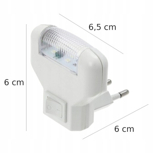 UHLÁ LAMPA PRE NOČNÝ KONTAKT, 3 LED BIELE s VYPÍNAČOM
