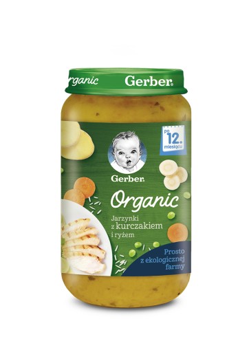 GERBER BIO Večera Zeleninová s kuracím mäsom a ryžou 250g