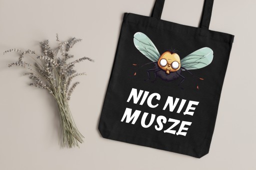 Nákupná taška Cotton Shopper s potlačou čiernej farby ako darček