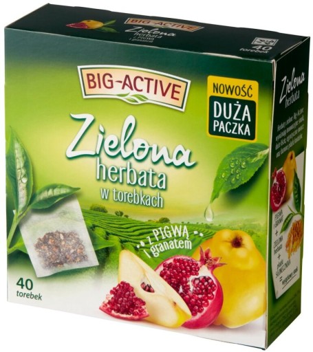 Big-Active zelený čaj, dule + granátové jablko, 40 ks