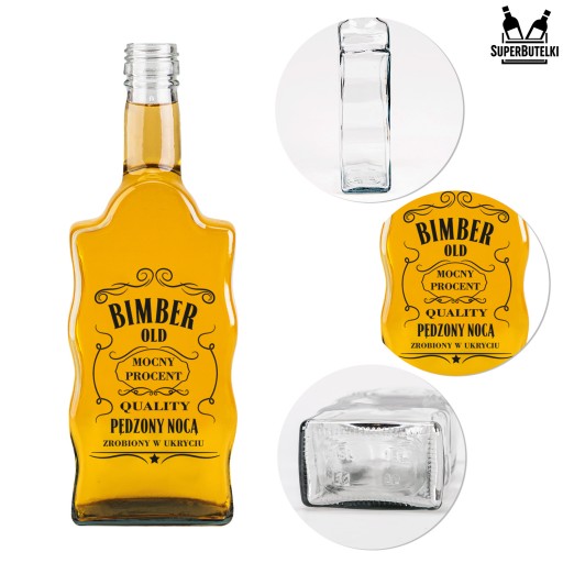 Vlnovka s potlačou BIMBER 500 ml na tinktúry