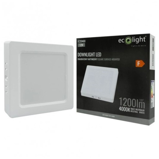 Lampa štvorcové LED svietidlo 17x17 cm 12W 4000K + napájací zdroj