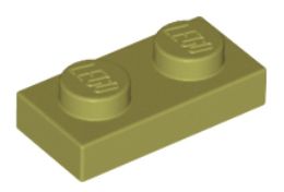 LEGO TANIER 1X2 OLIVOVÁ ZELENÁ Č. 3023 ZA 2 KS