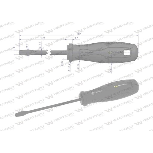 Skrutkovač plochý 6 x 125 mm oceľový SVCM WARYŃSKI
