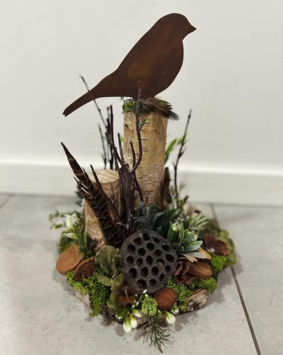 Bird Bird Bullfinch na nalepenie Dekorácia Záhradná dekorácia A-board Corten efekt