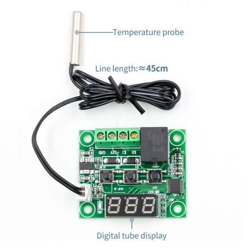 DIGITÁLNY TERMOSTAT W1209 -50C+110C 12V SO SNÍMAČOM